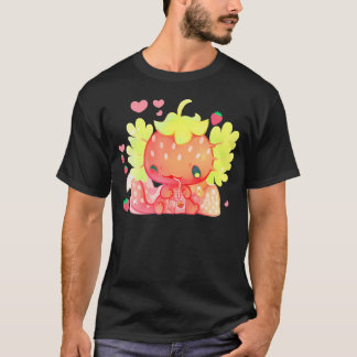 かわいいアクソロトルストロベリーミルクシェイク日本のアニメーション Tシャツ