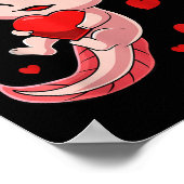 かわいいアクソロトルハートバレンタインデー女子キッズ ポスター (角)