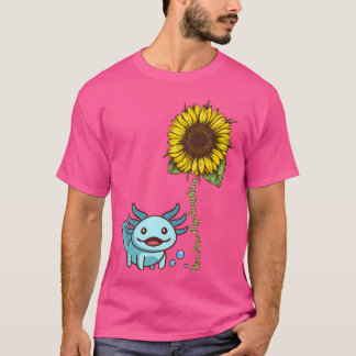 かわいいアクソロトルヒマワリメキシコ歩くフィッシュブルーS Tシャツ