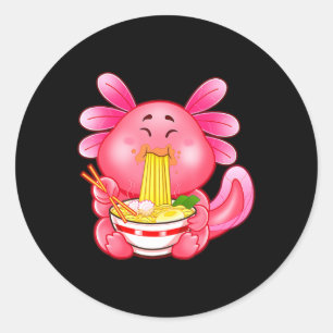 かわいいアクソロトルラーメン日本のアニメオタク ラウンドシール