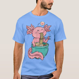 かわいいアクソロトルラーメン日本のアニメオタク Tシャツ