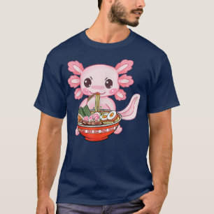 かわいいアクソロトルラーメン日本のアニメオタク Tシャツ