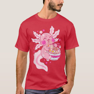 かわいいアクソロトルラーメン日本のアニメオタク Tシャツ