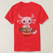 かわいいアクソロトルラーメン日本のアニメオタク Tシャツ (デザイン正面)