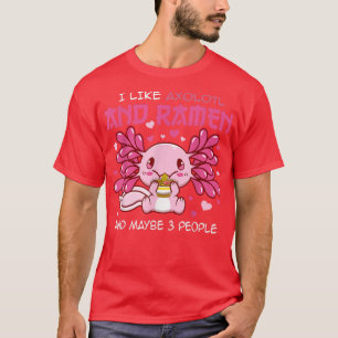 かわいいアクソロトルラーメン日本のアニメギフト Tシャツ