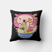 かわいいアクソロトルラーメン日本のアニメヌードルキッズテ クッション (裏面)