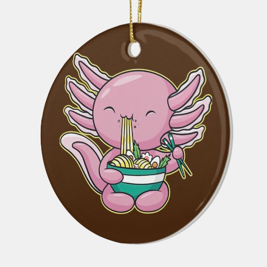 かわいいアクソロトルラーメン日本のアニメ麺10代 セラミックオーナメント (左)