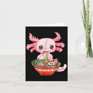 かわいいアクソロトルラーメン日本の食おもしろい品グラフィックA カード