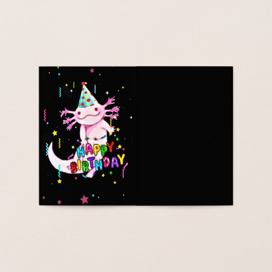 かわいいアクソロトル誕生日 箔カード (内部)