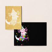 かわいいアクソロトル誕生日 箔カード (ディスプレー)