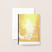 かわいいアクソロトル誕生日 箔カード (裏面封筒付き)