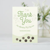 かわいいアクソロトル グリーンボバ ティーパーティーキッズ サンキューカード (スタンド正面)