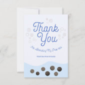 かわいいアクソロトル ブルーボバ茶パーティー キッズ サンキューカード (正面)