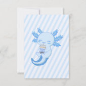 かわいいアクソロトル ブルーボバ茶パーティー キッズ サンキューカード (裏面)