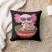 かわいいアクソロ食べトルのラーメン麺アニメガールズTe クッション (ブランケット)