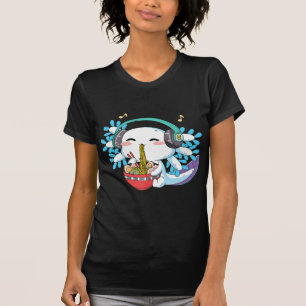 かわいいアクソロ食べトルのラーメン麺アニメキッズボーイ Tシャツ