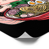 かわいいアクソロ食べトルのラーメン麺アニメギフトGir ポスター (角)