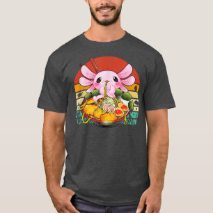 かわいいアクソロ食べトルのラーメン麺アニメヴィンテージ Tシャツ