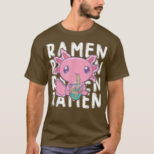 かわいいアクソロ食べトルラーメン日本のアニメ Tシャツ