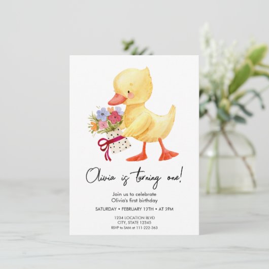 かわいいアクリング誕生日招待状 招待状 (スタンド正面)