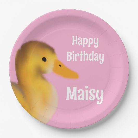 かわいいアクリング誕生日 ペーパープレート (正面)