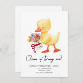 かわいいアクリング誕生日 招待状 (正面/裏面)