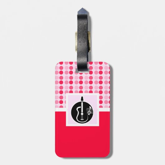 かわいいアコースティックギター ラゲッジタグ (裏面縦)