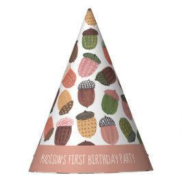 かわいいアコーンガールファースト誕生日ピンクパーティー帽子 パーティーハット