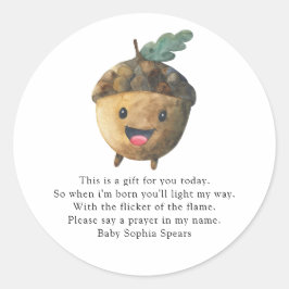 かわいいアコーン – 祈りの言葉キャンドルラベル ラウンドシール