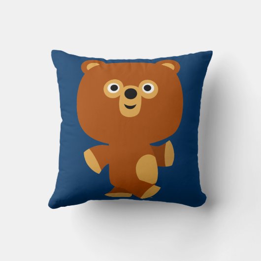 かわいいアサーティブな漫画のクマ枕 クッション (裏面)