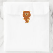 かわいいアサーティブな漫画クマのステッカー ラウンドシール (バッグ)