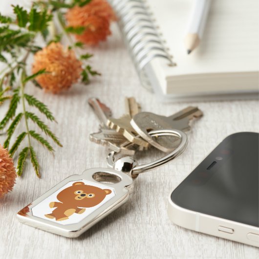 かわいいアサーティブ漫画クマ金属キーチェーン キーホルダー (側面)