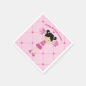 かわいいアジアのチアリーカスタムダー子供の誕生日パーティー スタンダードカクテルナプキン (角)