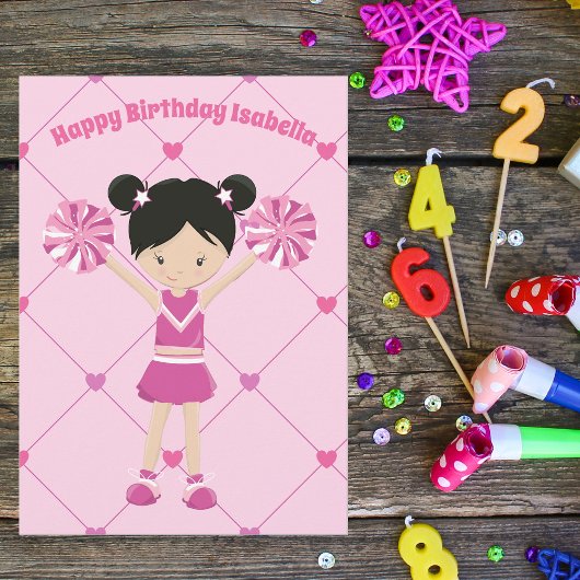 かわいいアジアのチアリーカスタムダー誕生日ガール カード