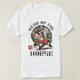 かわいいアジアの中国の馬の干支の旧正月 Tシャツ
