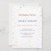 かわいいアジアの女の子5thお誕生日ケーキのキャンデルス名 招待状 (裏面)