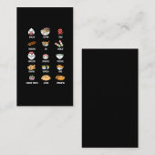 かわいいアジアの食べ物かわいいすし飯魚ラーメン愛好家 名刺 (正面/裏面)