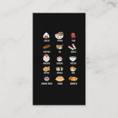 かわいいアジアの食べ物かわいいすし飯魚ラーメン愛好家 名刺 (正面)