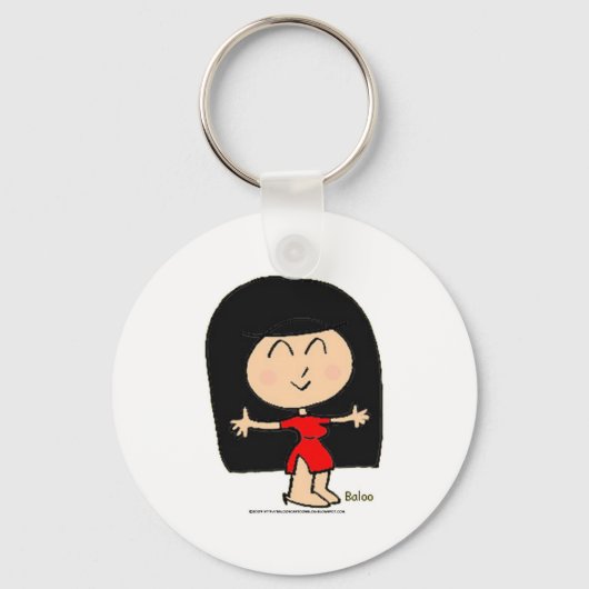 かわいいアジア人の少女 キーホルダー (正面)