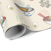 かわいいアジア料理ラーメン麺 ラッピングペーパー (ロールコーナー)