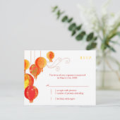 かわいいアジア紙ランタンウェディングRSVP インビテーションポストカード (スタンド正面)