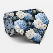 かわいいアジサイの花タイル模様 ネクタイ (ロール)