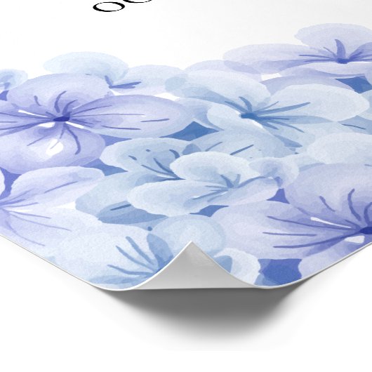 かわいいアジサイフローラガーデンベビーシャワーウェルカム ポスター (角)