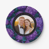 かわいいアジサイプレートウェディングシャワーパーティー ペーパープレート (正面)