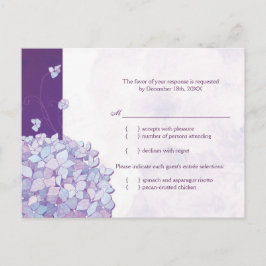 かわいいアジサイ結婚ズのエンツリーチョイスRSVPカード インビテーションポストカード