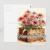 かわいいアスターの花 ポストカード (正面/裏面)