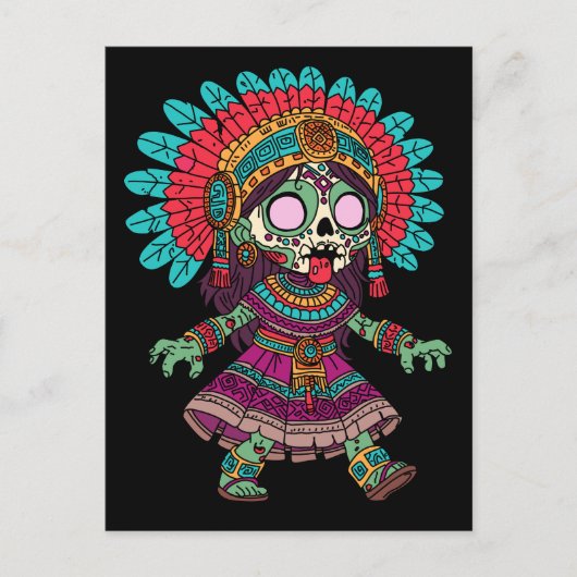 かわいいアステカゾンビ ポストカード (正面)