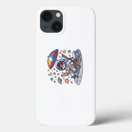 かわいいアストロノートのサマー ビーチ スペース ステッカー Case-Mate iPhoneケース (裏面)