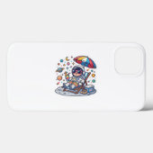 かわいいアストロノートのサマー ビーチ スペース ステッカー Case-Mate iPhoneケース (裏面 (横))