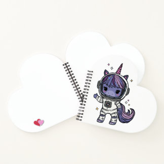 かわいいアストロユニコーンハートノート ノートブック